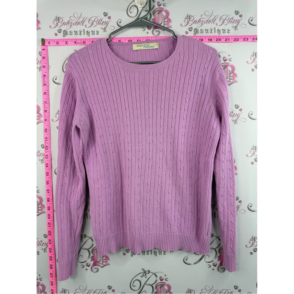 Penmans sweater sherbert pink purple knitted Cable Knit Crewneck Sweater - Women